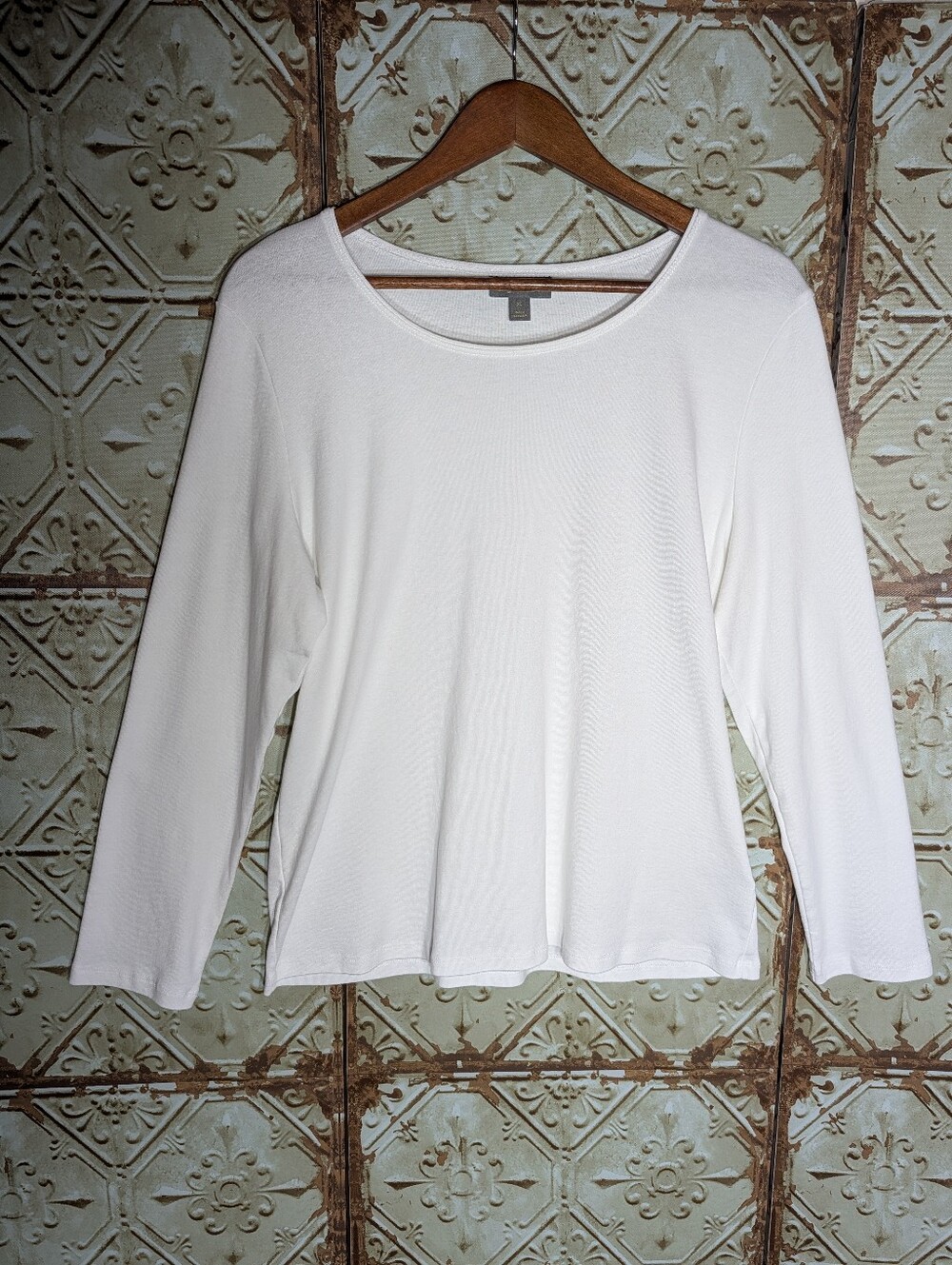STYLE & CO. White Scoop Neck Long-Sleeve Top